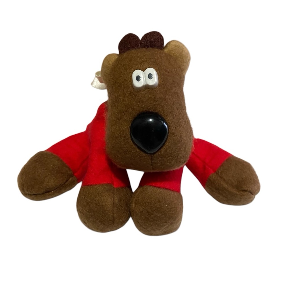 Vintage Randy Reindeer Plush Hallmark Bean Bag Reindeer Stuffed Animal 1986